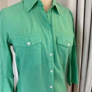James Perse Emerald Green Button-Down Shirt